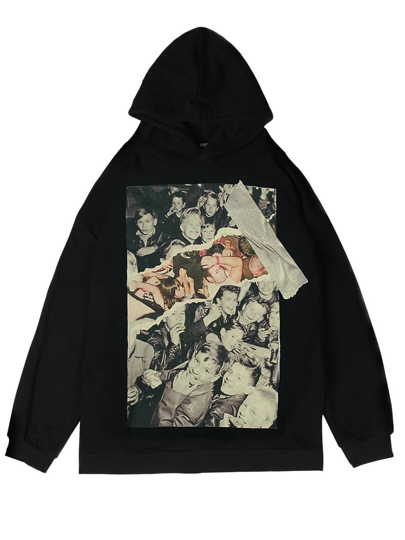 Urban Retro Hip-Hop Hoodie for Men
