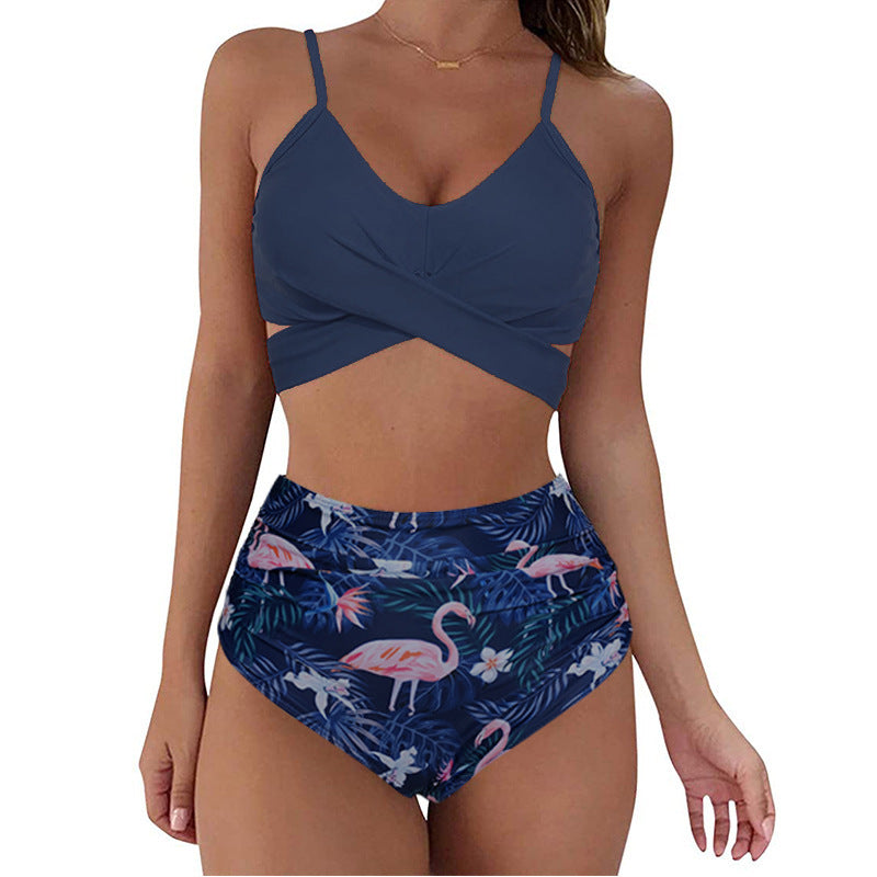 Cross-Back Leopard Swim Set