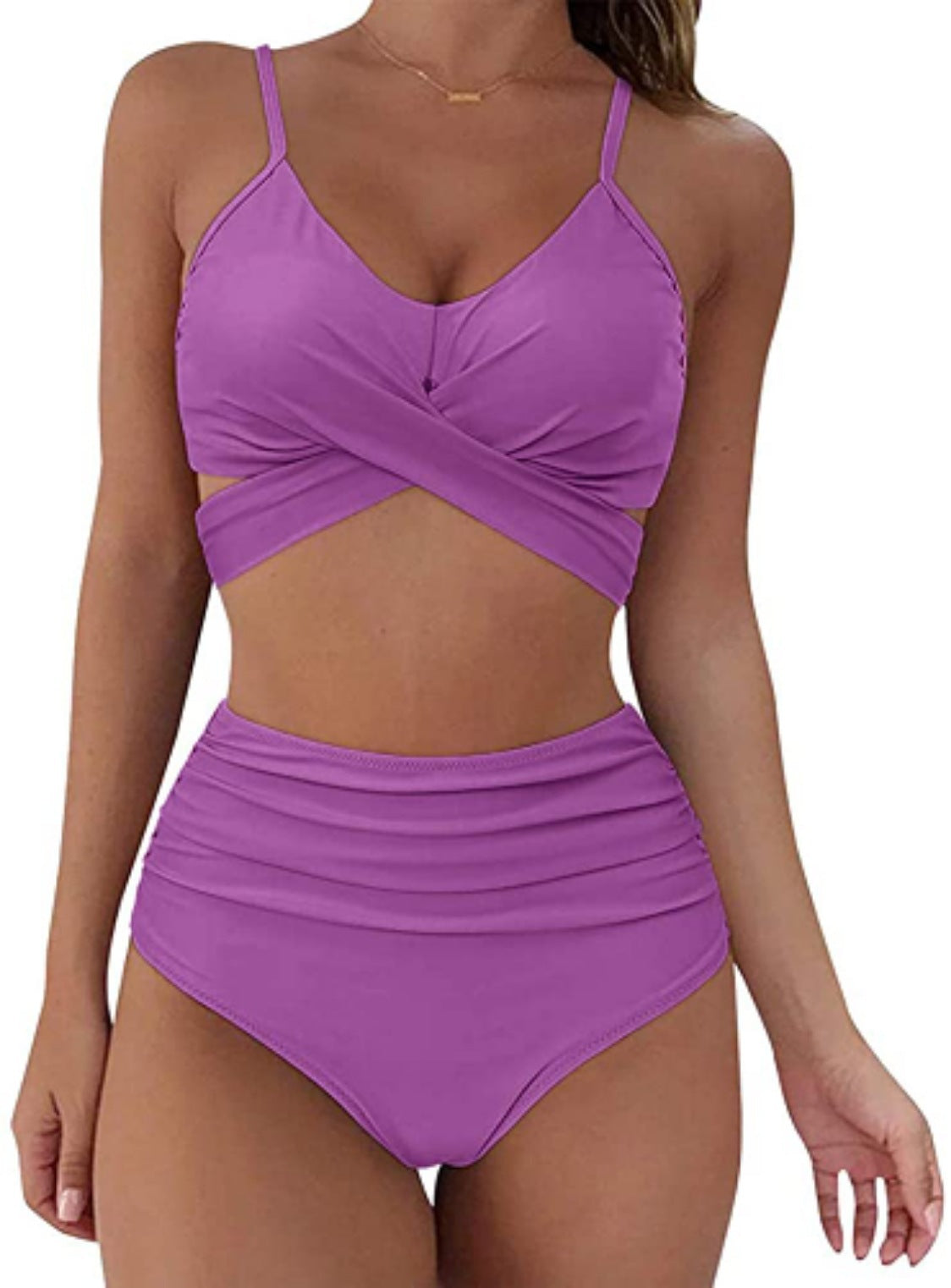 Cross-Back Leopard Swim Set