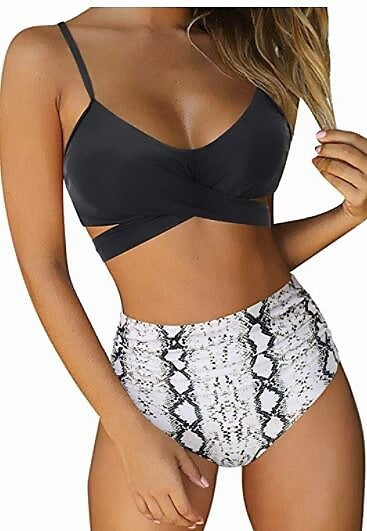 Cross-Back Leopard Swim Set