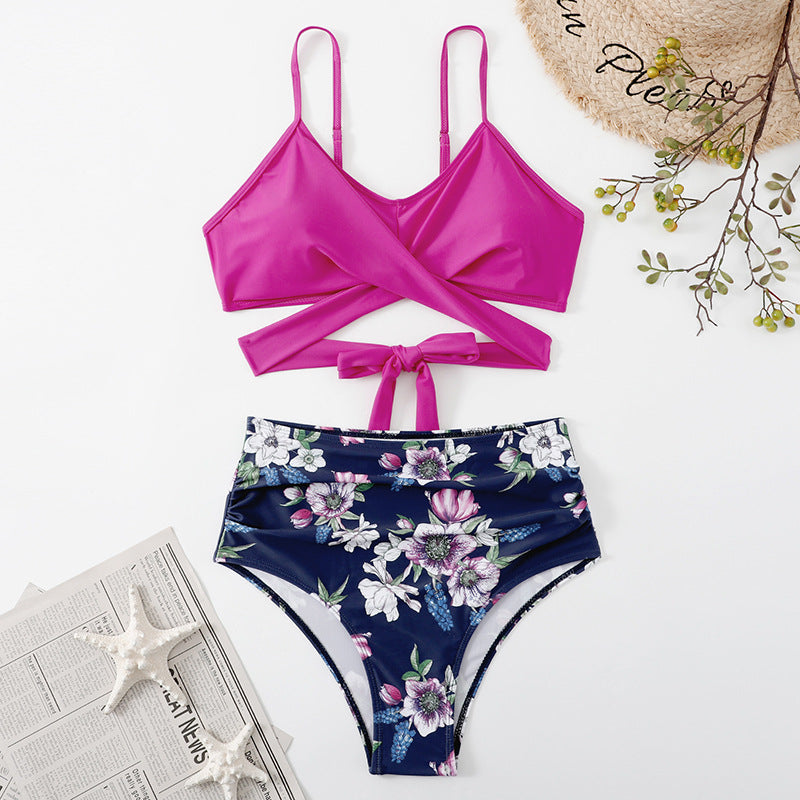 Cross-Back Leopard Swim Set