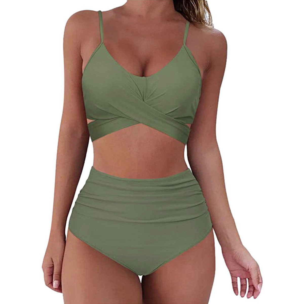Cross-Back Leopard Swim Set