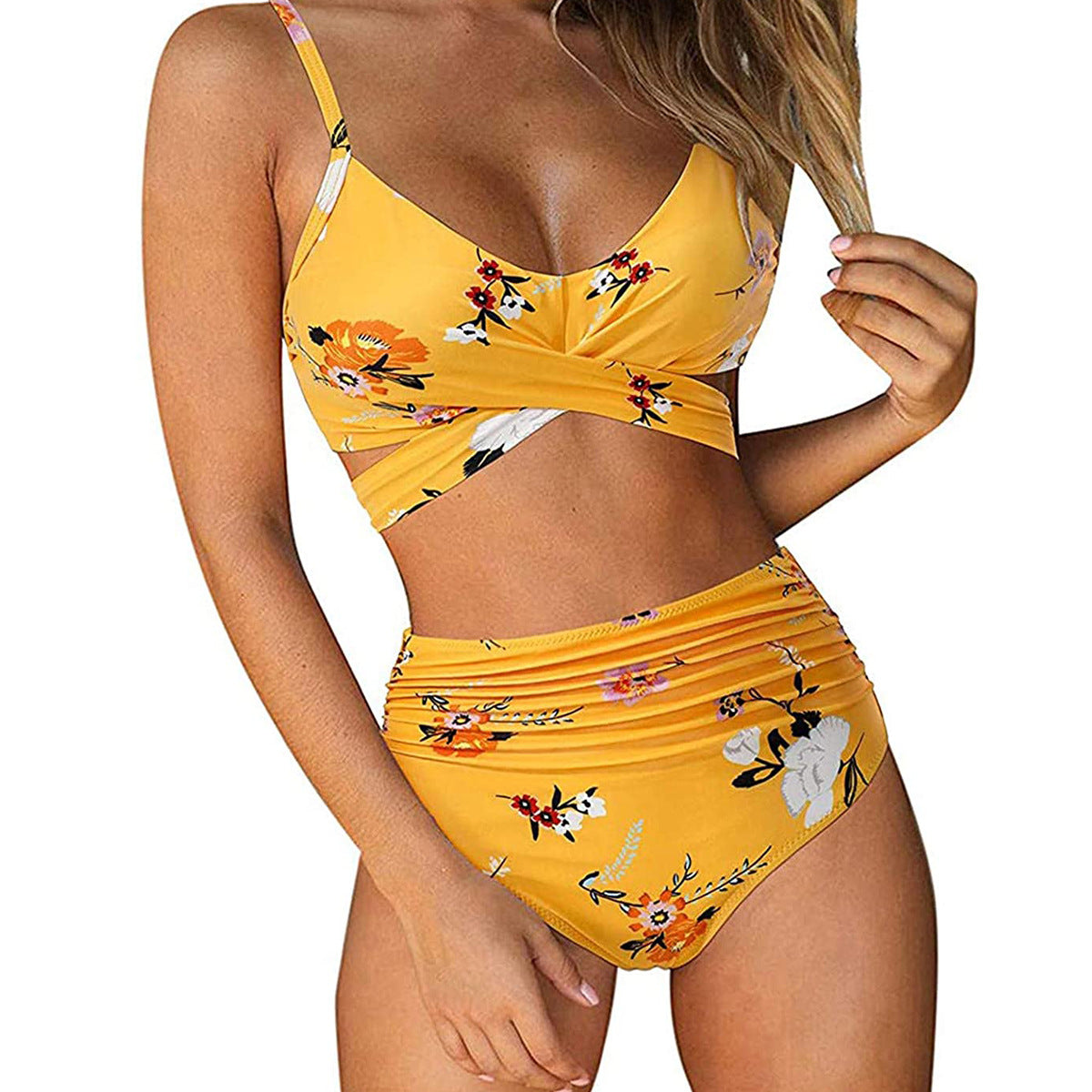 Cross-Back Leopard Swim Set