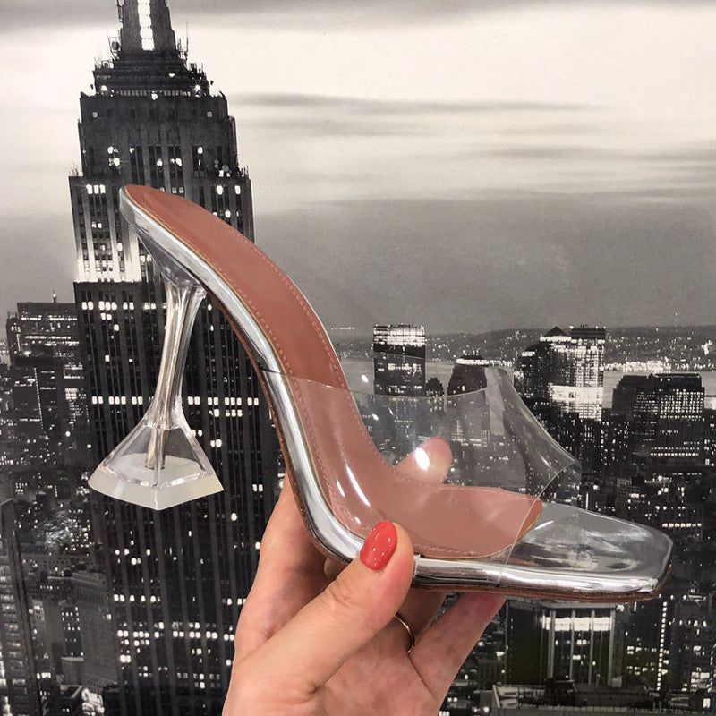 Elegant Crystal Clear Sandals