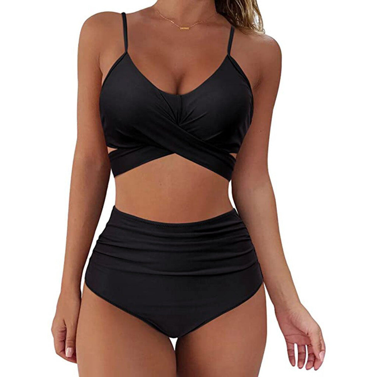 Cross-Back Leopard Swim Set