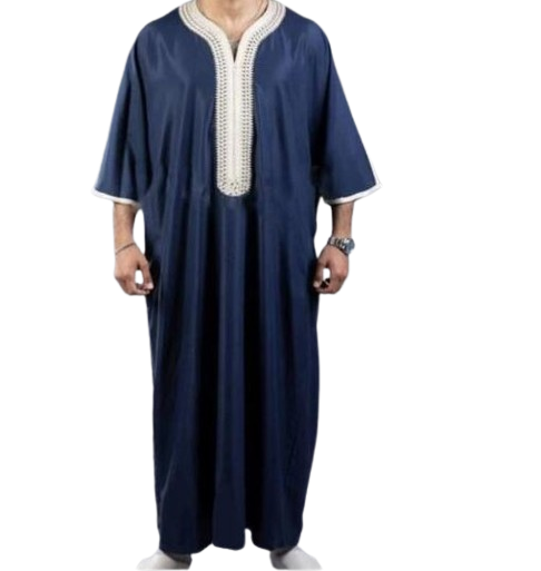 Traditional Men's Black Linen Robe