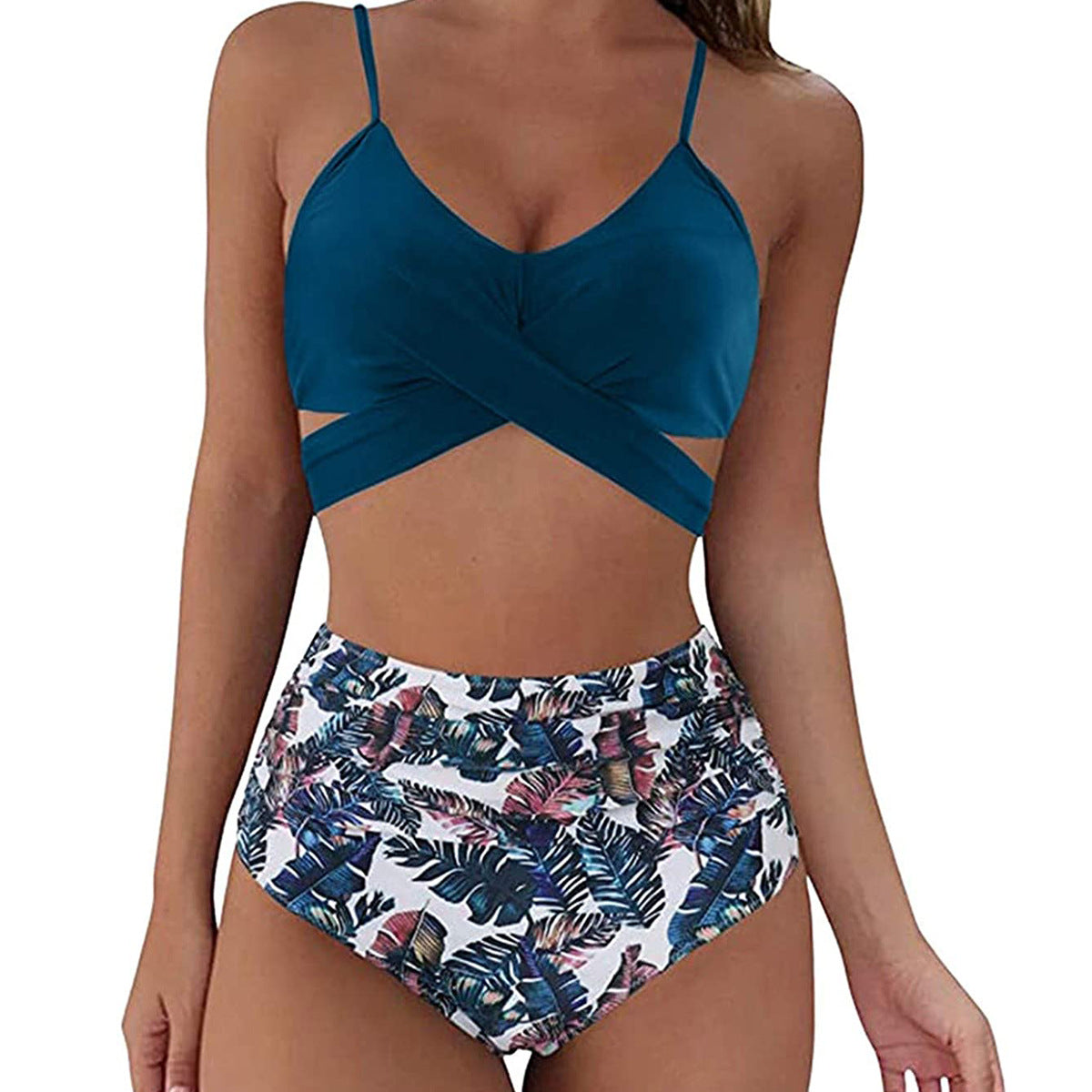 Cross-Back Leopard Swim Set